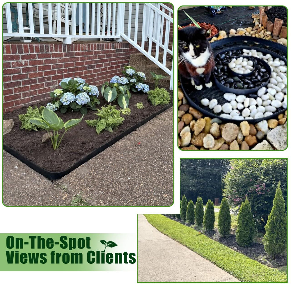 Installation of A ANLEOLIFE garden edging in a flower bed