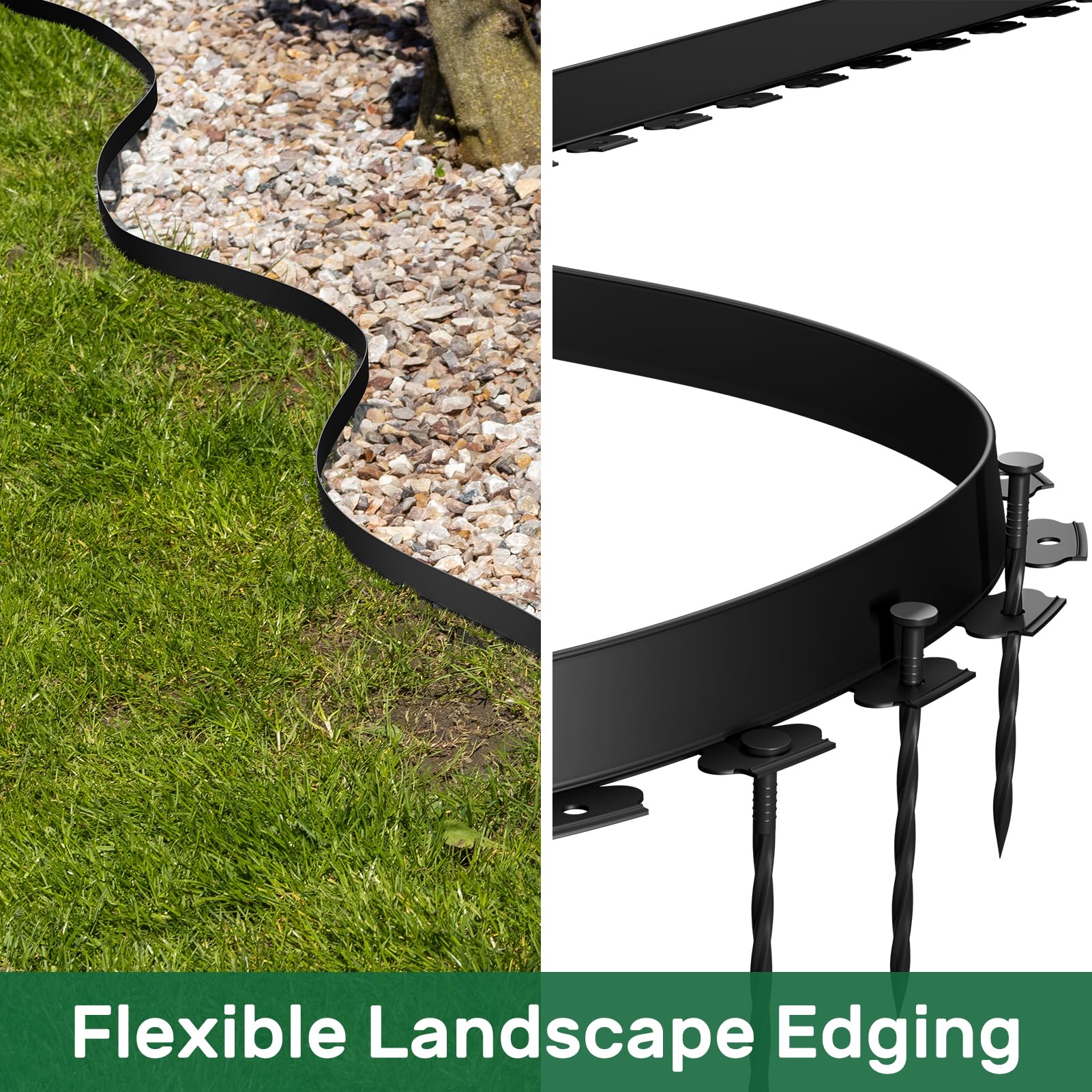 Installation of AGTEK garden edging in a flower bed
