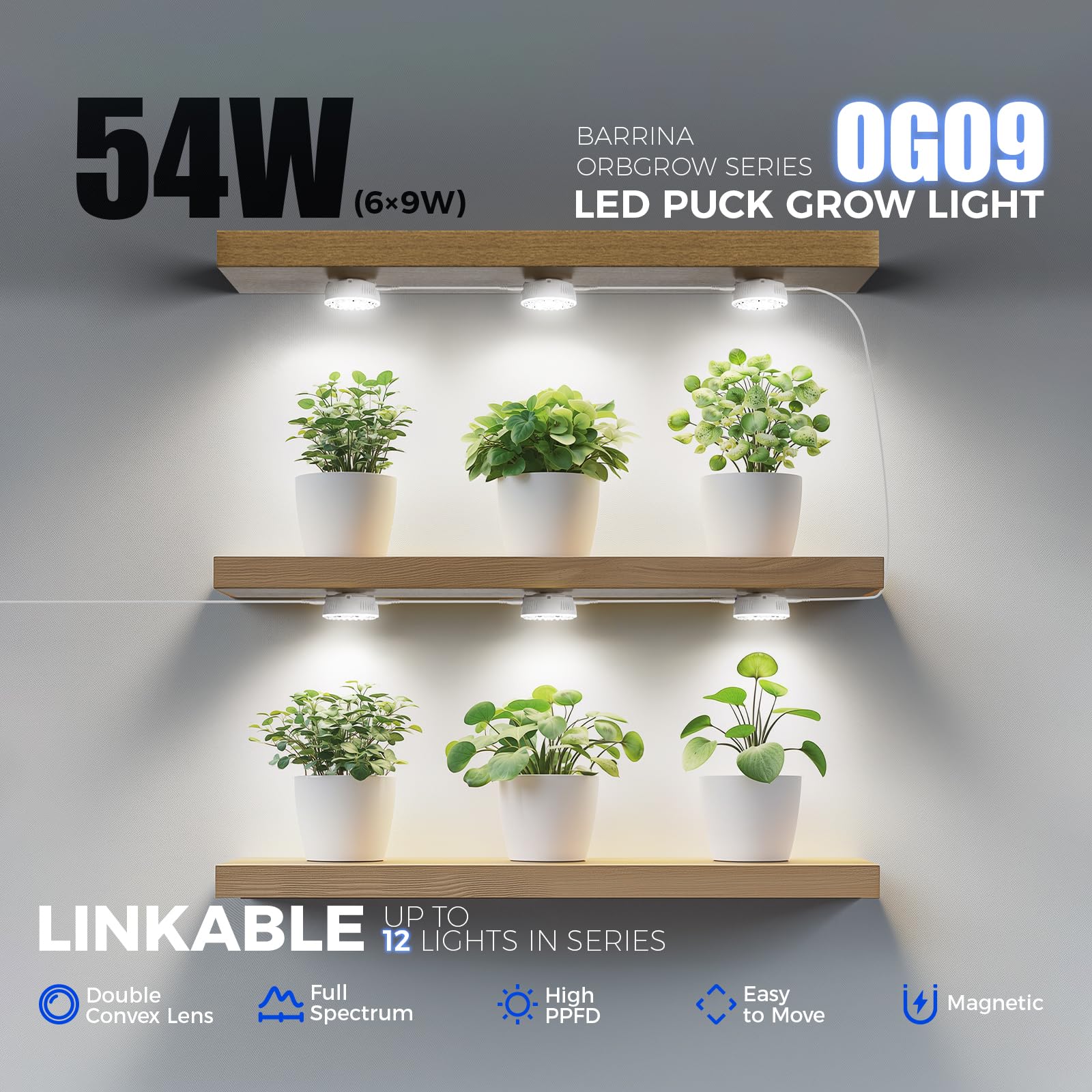 Installation of Barrina Puck Grow Light OG09 using magnetic mounts