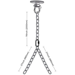 Installation of BeneLabel swing chain on wooden beam