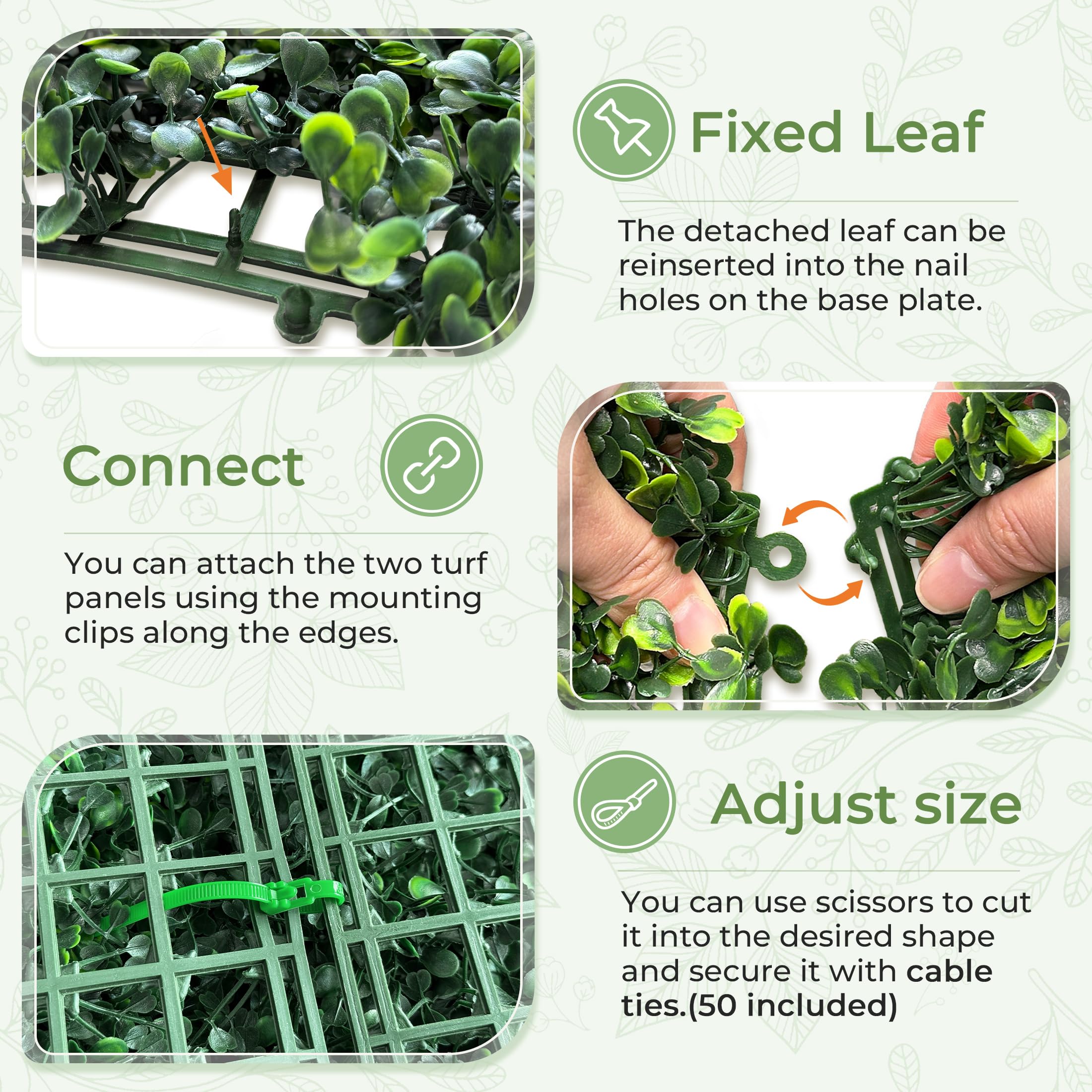 Installation of BHXCL grass wall panels with cable ties