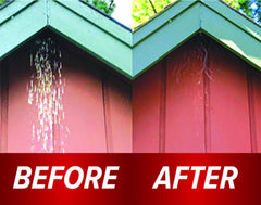 Installation of Bird B Gone Swallow Shield on porch