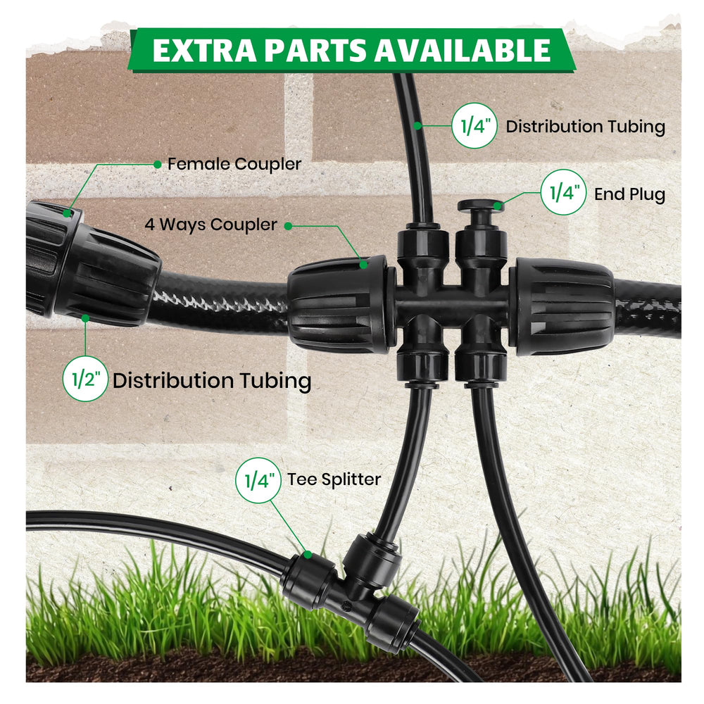 Installation of Bonviee Vortex Drip Emitters in garden bed