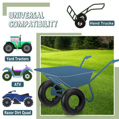 Installation of Cenipar 4.10/3.50-4" inner tube on a wheelbarrow