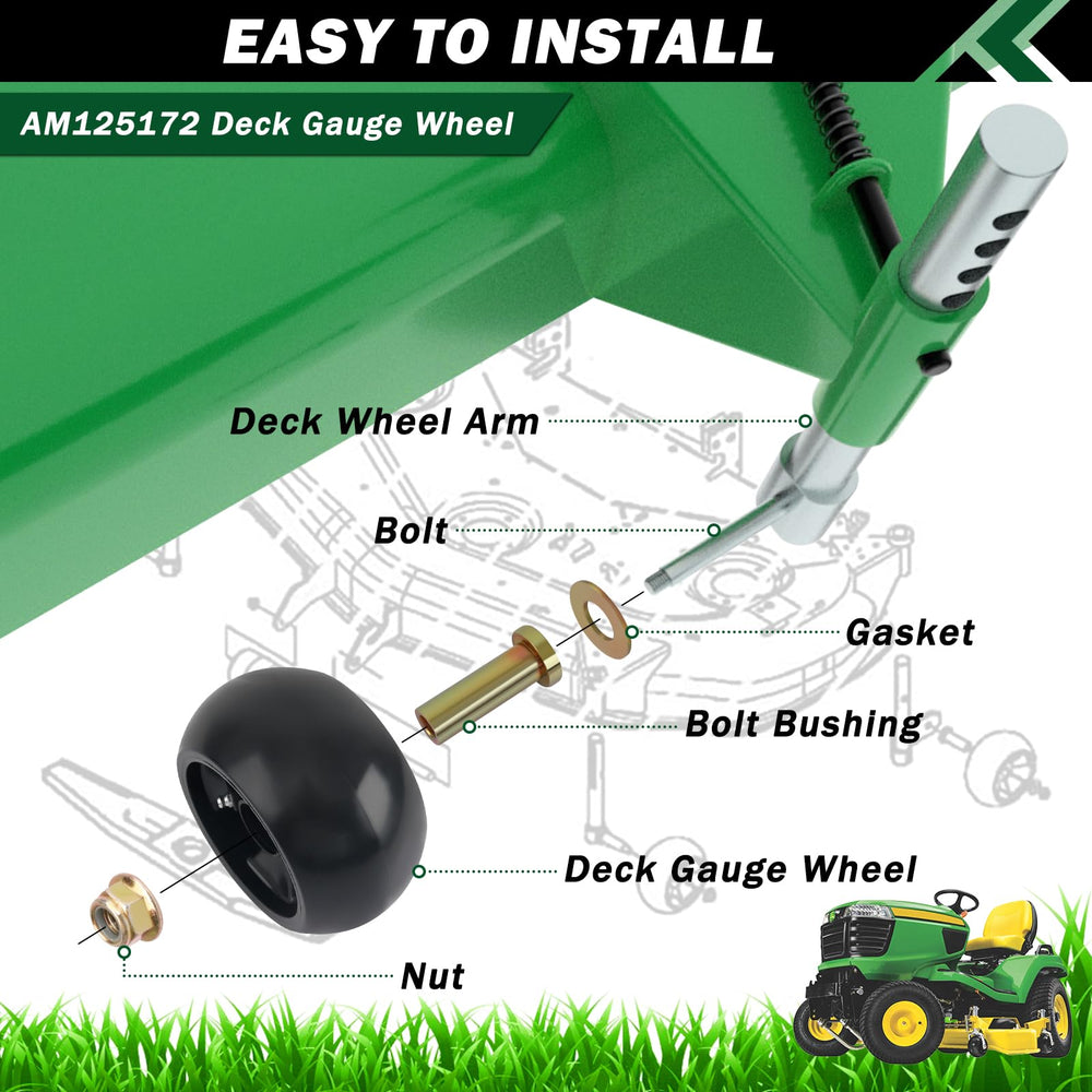 Installation of CheeMuii deck wheels on lawn mower