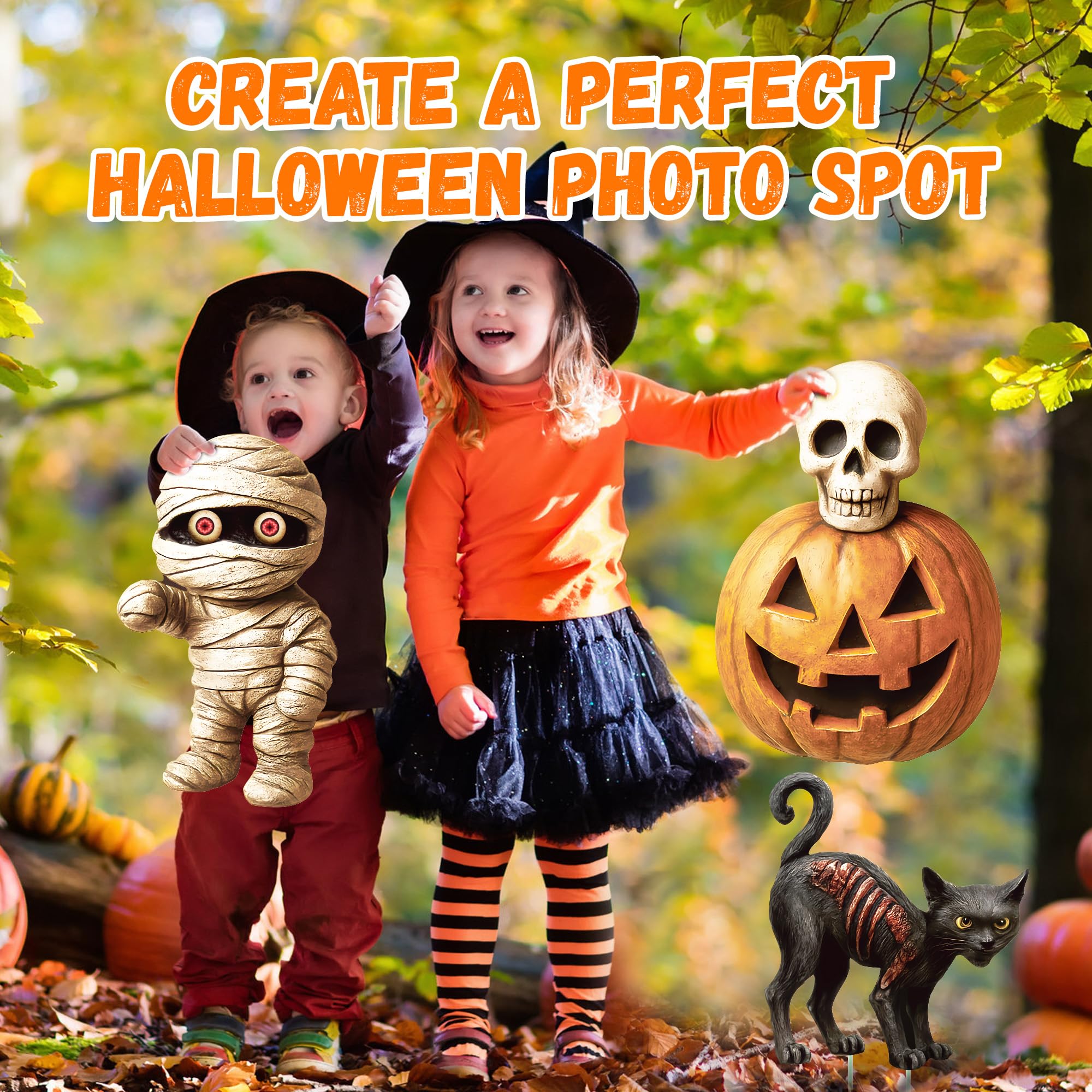 Installation of ComboJoy Halloween yard sign with stake