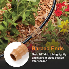 Installation of Copadri drip irrigation coupling in garden
