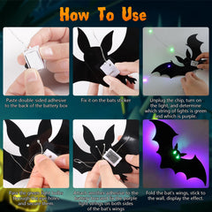 Installation of DIYASY bats with adhesive tape and light strings