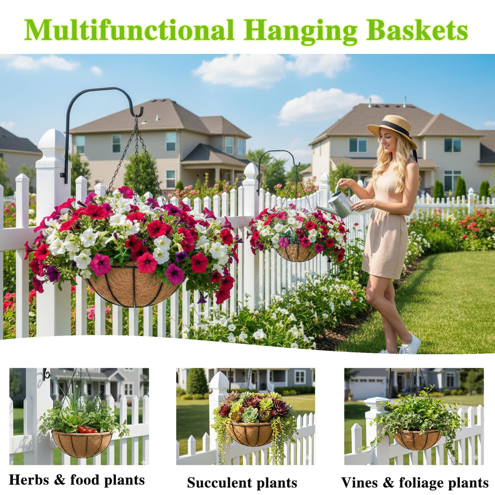 Installation of EIMQUVW hanging planter basket outdoors