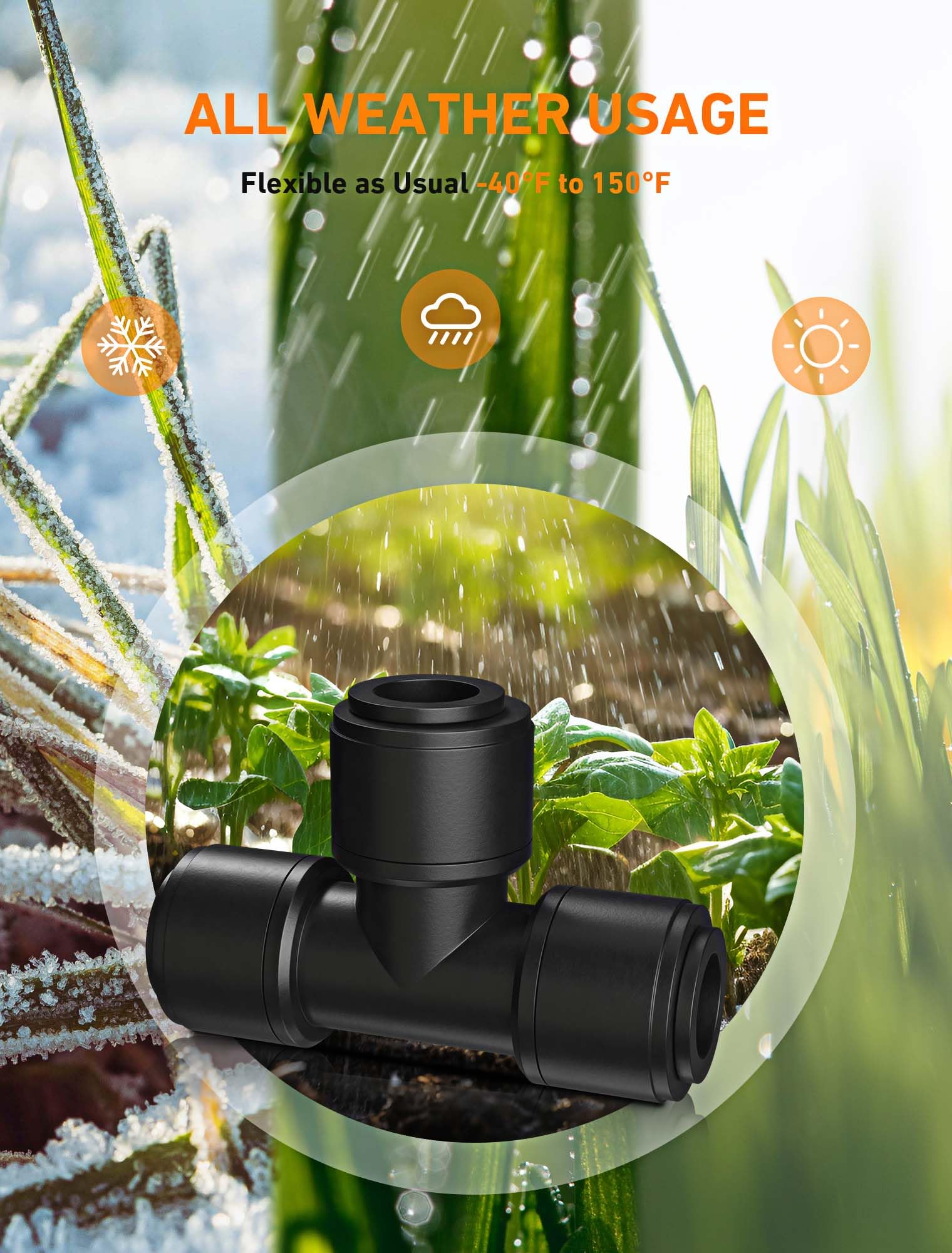 Installation of EVOULTES irrigation tee fitting with tubing