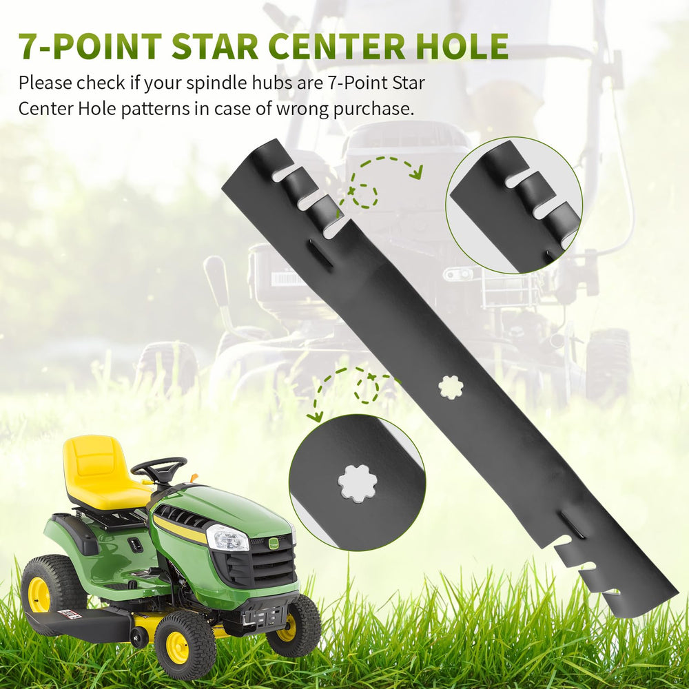 Installation of Fourtry GX22151 mower blades on a John Deere mower