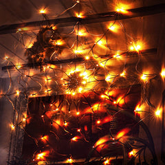 Installation of FUNPENY Halloween spider web lights