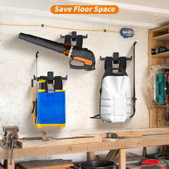 Installation of FYXMI Backpack Blower Rack on wall