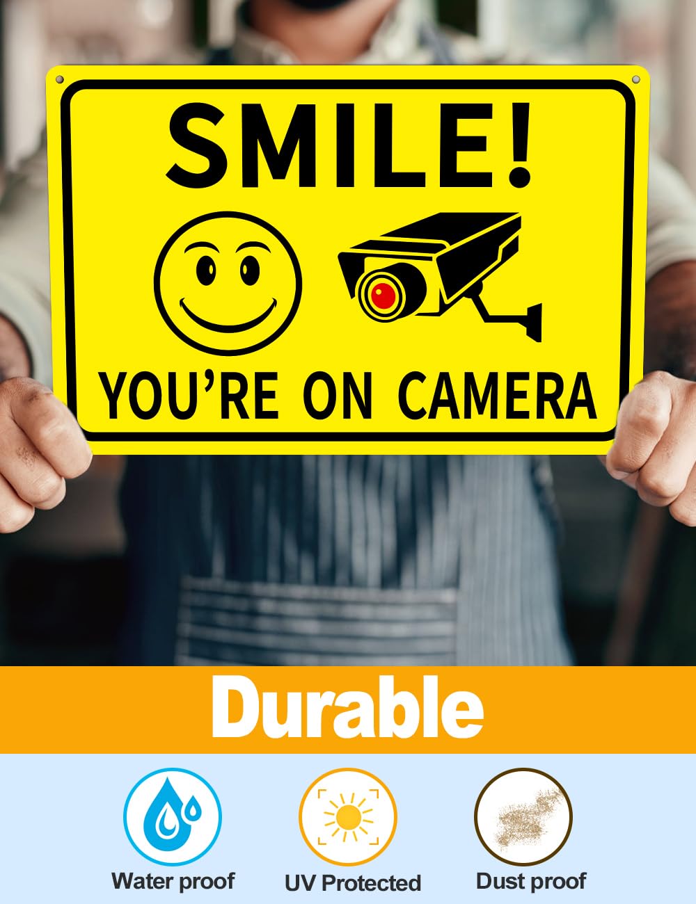 Installation of Giftape Smile You're On Camera sign