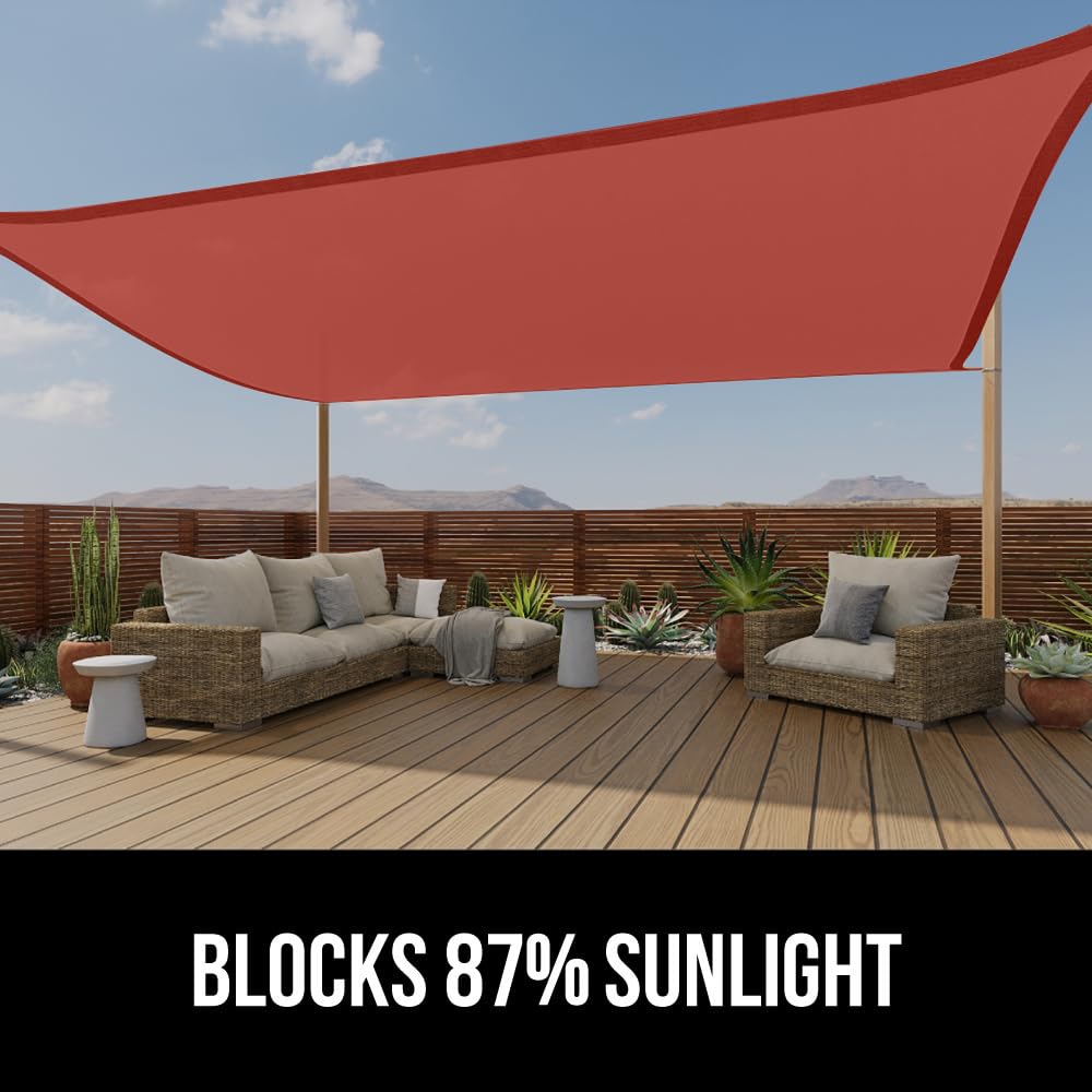 Installation of GORILLA GRIP Sun Shade Sail on patio