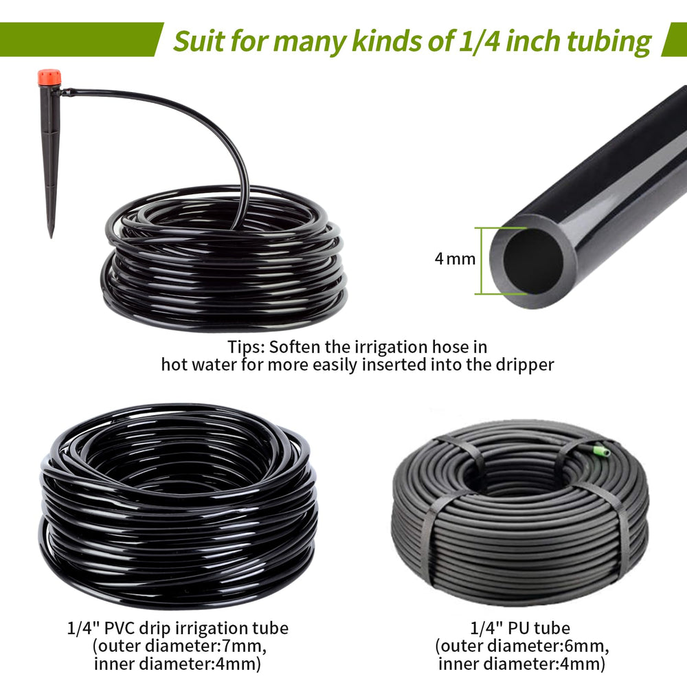Installation of Hakioi drip emitter on 1/4" tubing