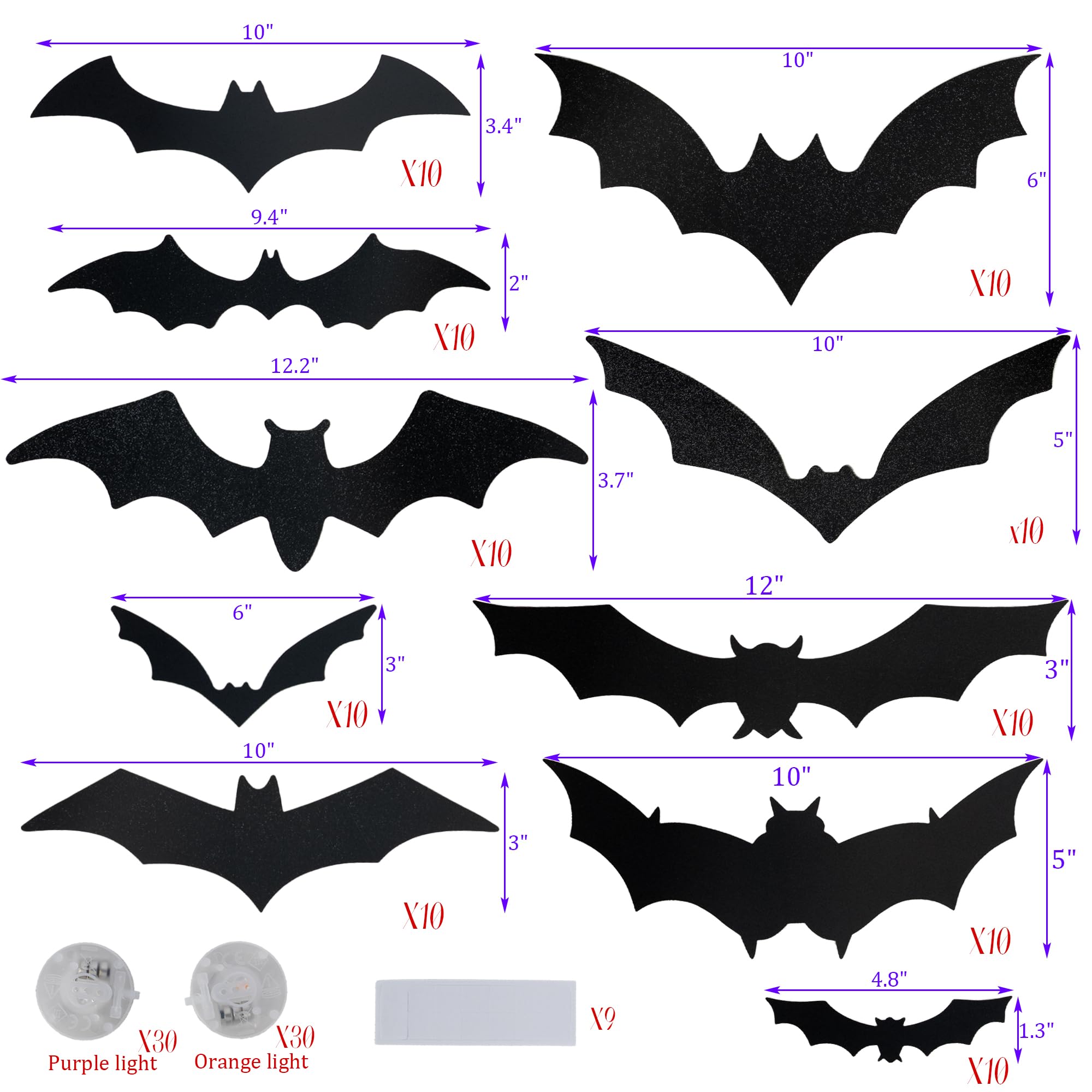 Installation of Halloween bats stickers on a glass window