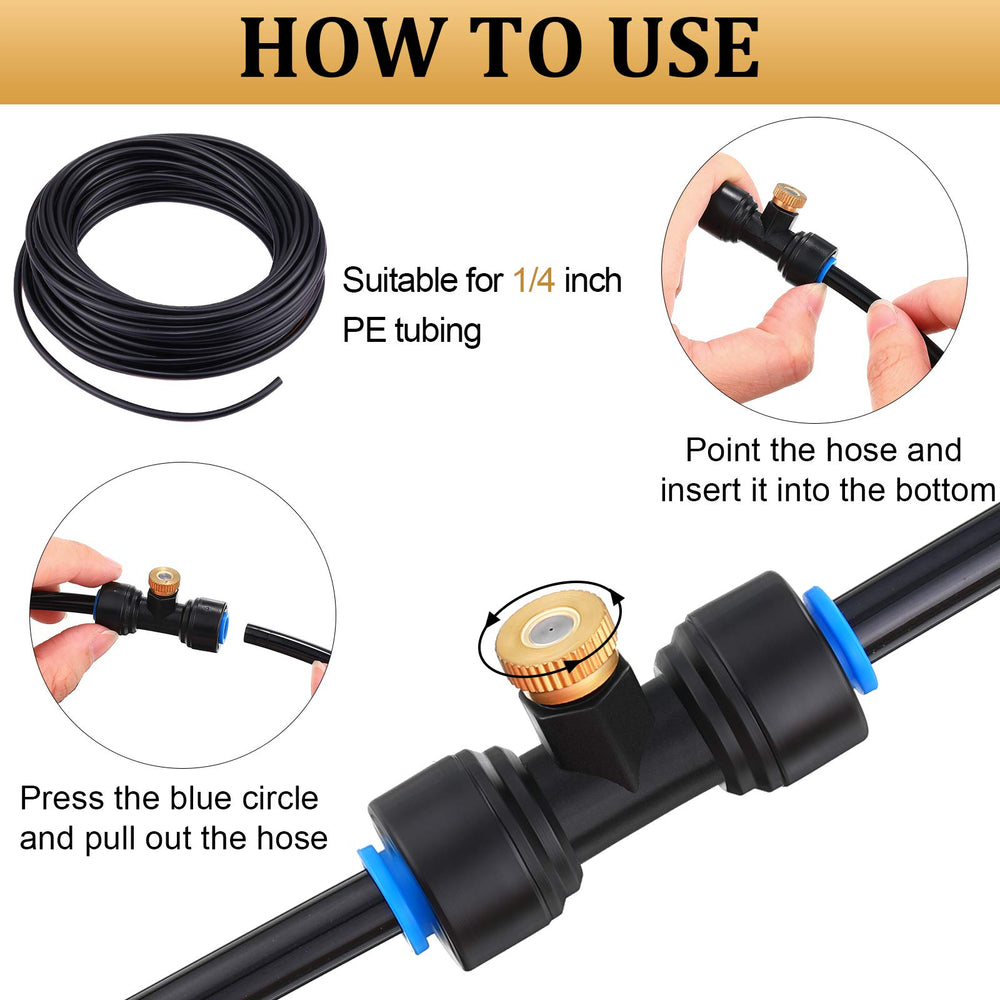 Installation of Hotop misting nozzle in a garden setting