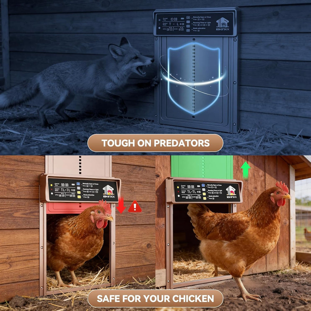 Installation of IBKINXX Chicken Coop Door with included screws