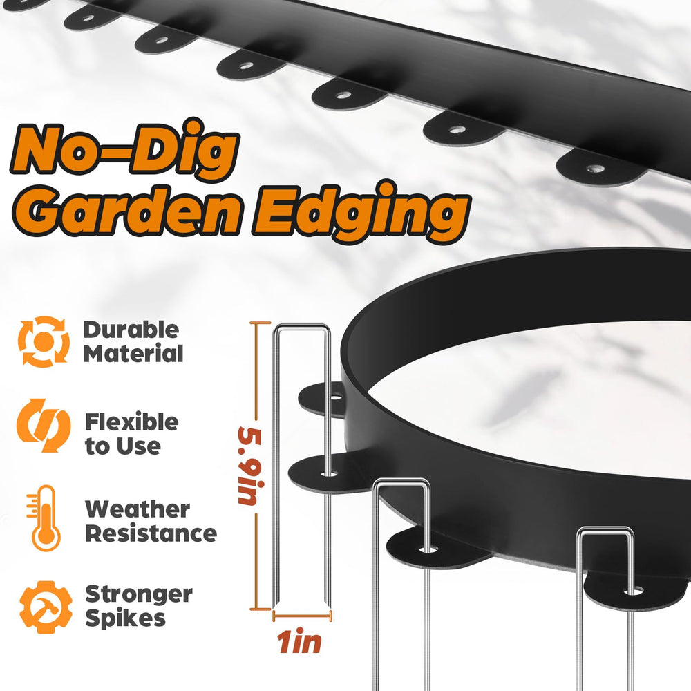 Installation of Jorvila garden edging with metal spikes