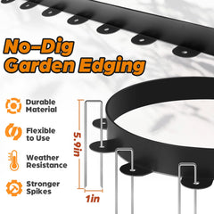 Installation of Jorvila garden edging with metal spikes