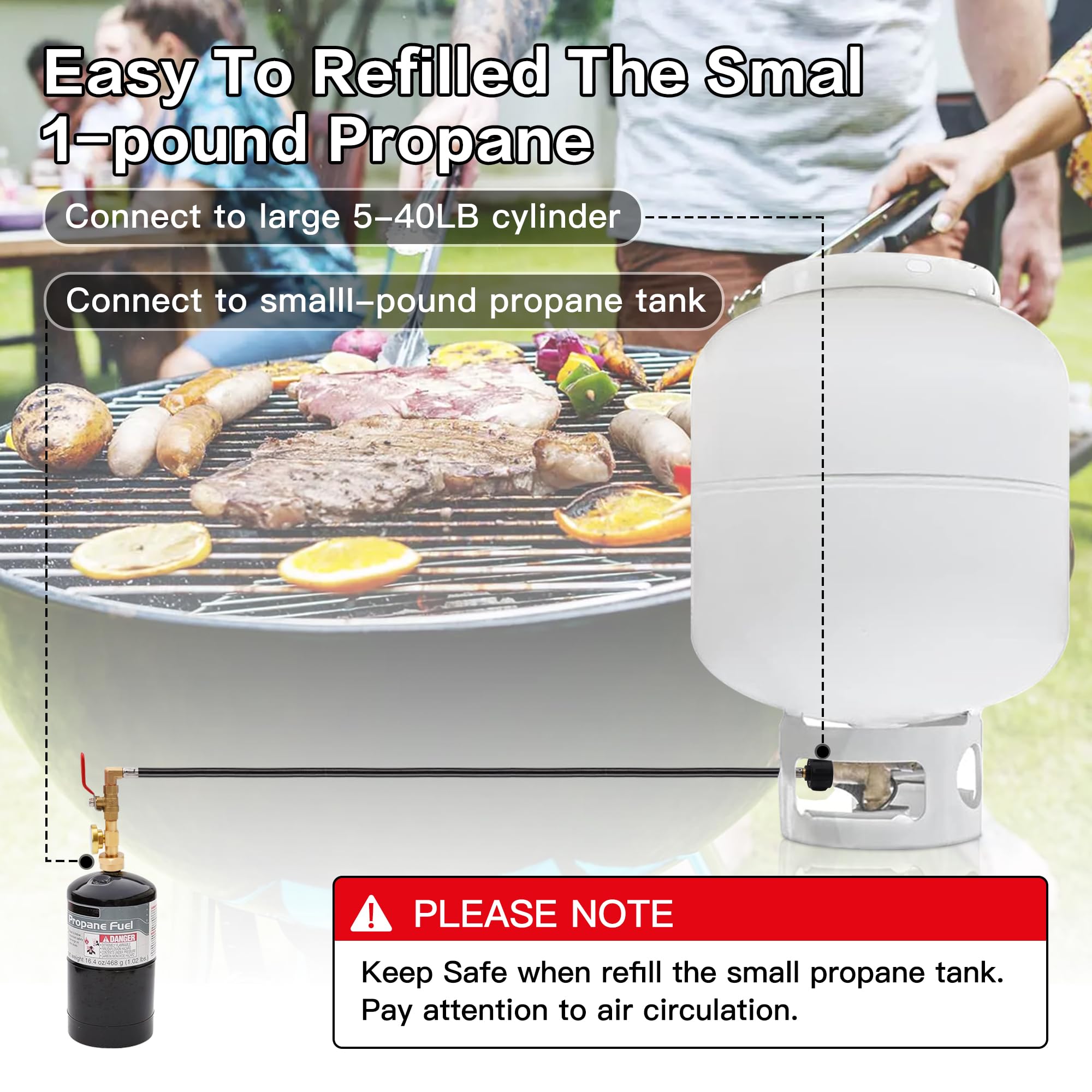 Installation of KAVAKARA propane refill adapter on a tank