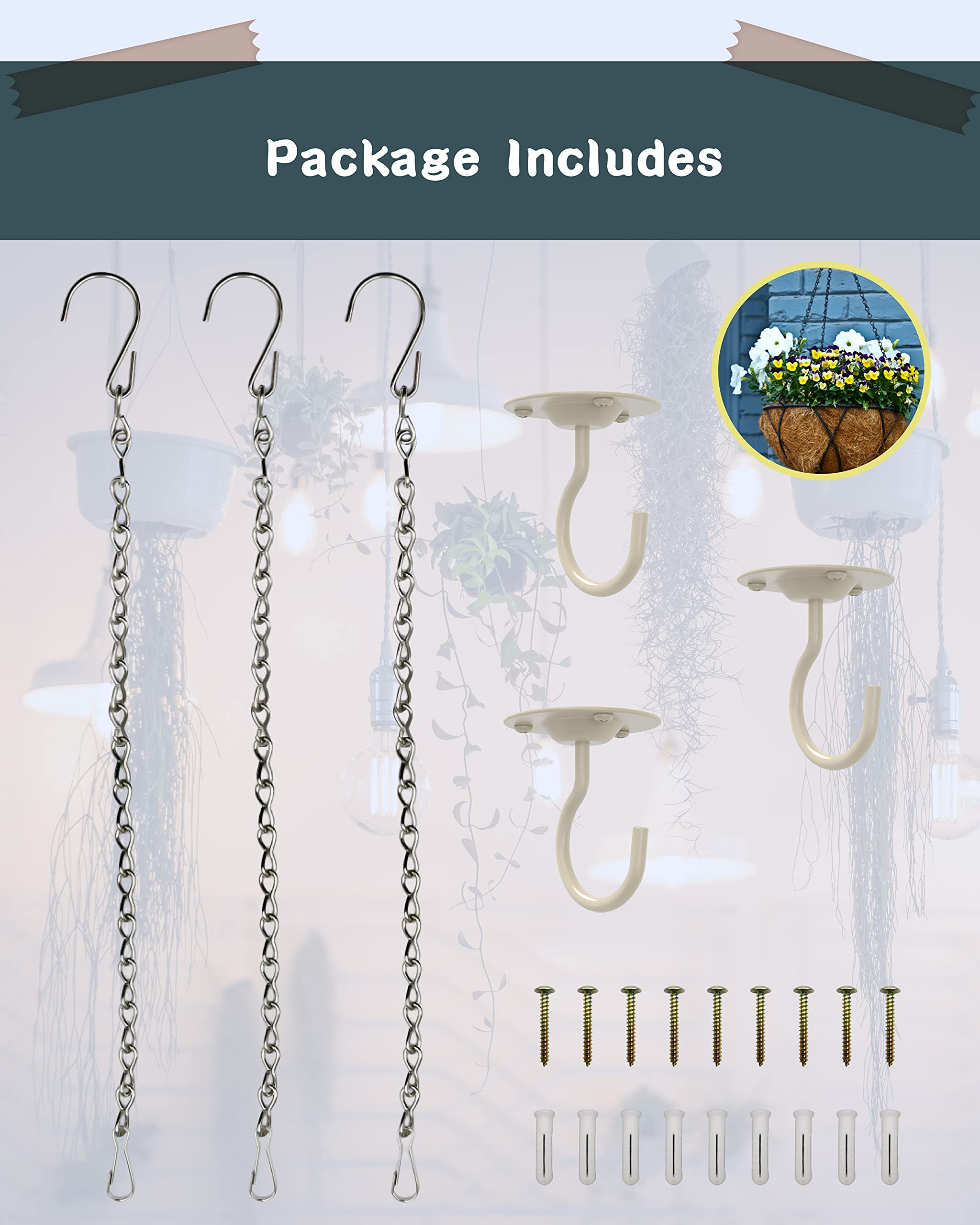 Installation of NACETURE Ceiling Hooks on Brick Wall