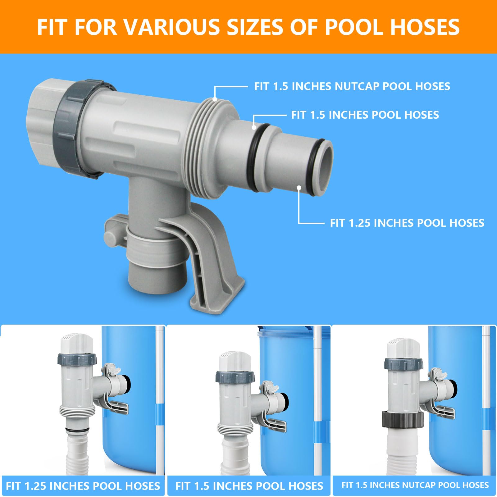 Installation of Nefemo Pool Hose Adapter on pool wall