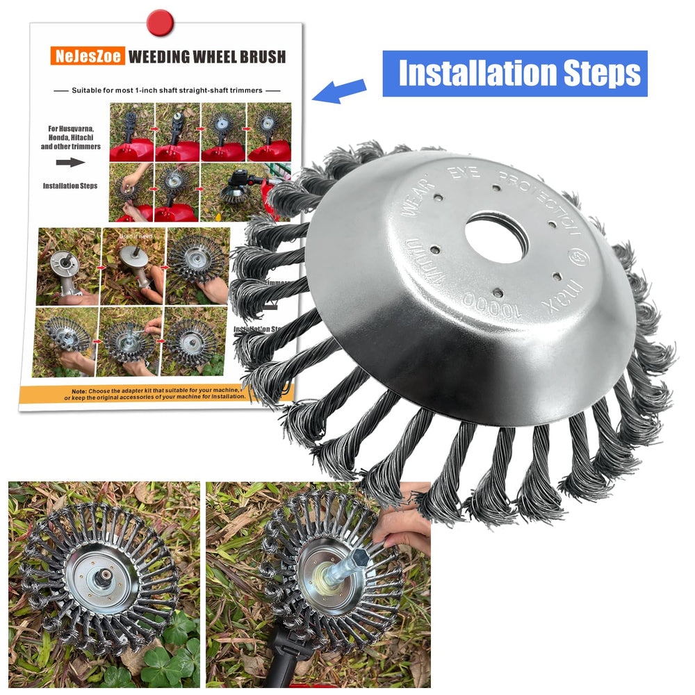 Installation of NeJesZoe weed brush on a trimmer