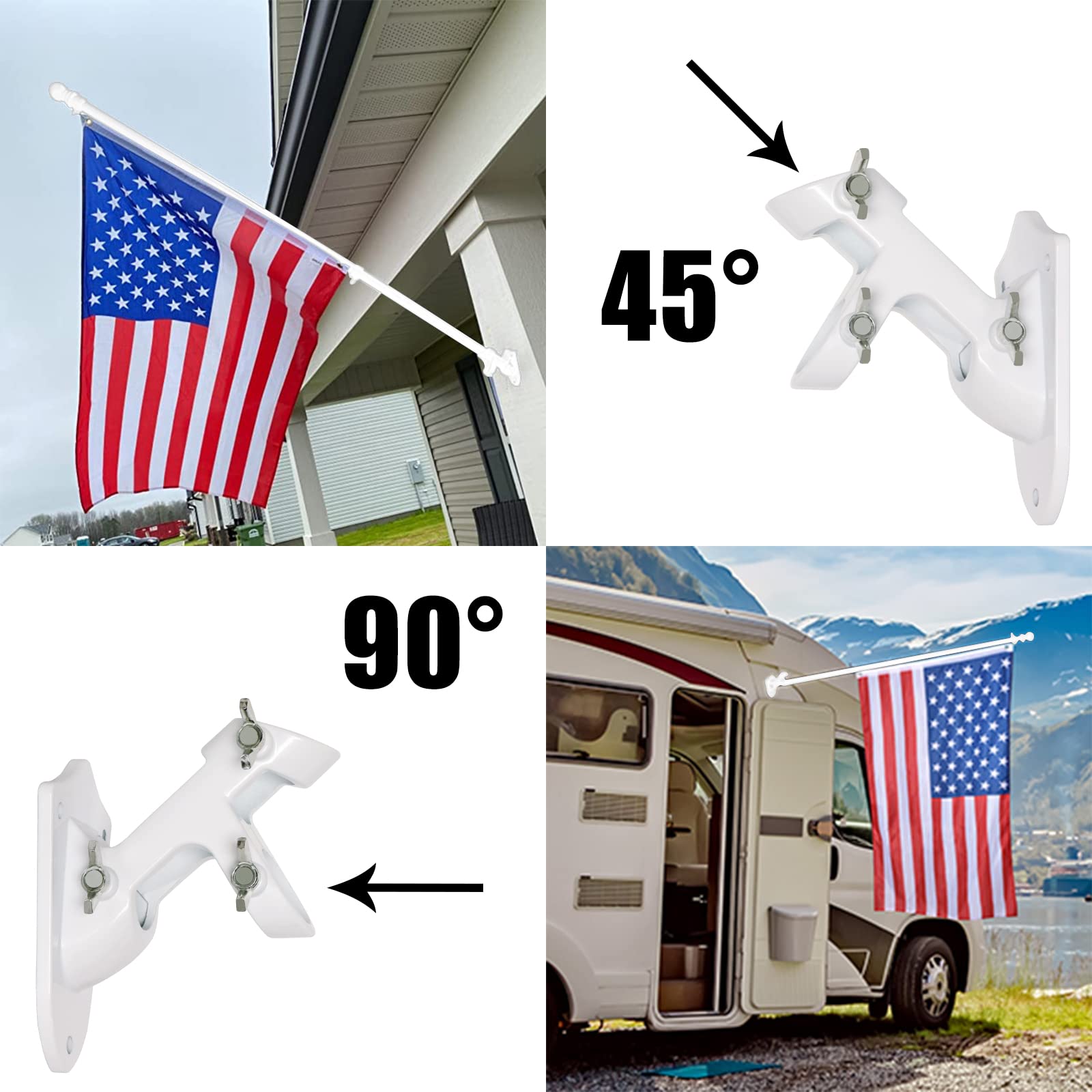 Installation of NELXINJO flag pole on a porch
