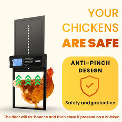 Installation of OKKÖBI Chicken Coop Door in a backyard coop
