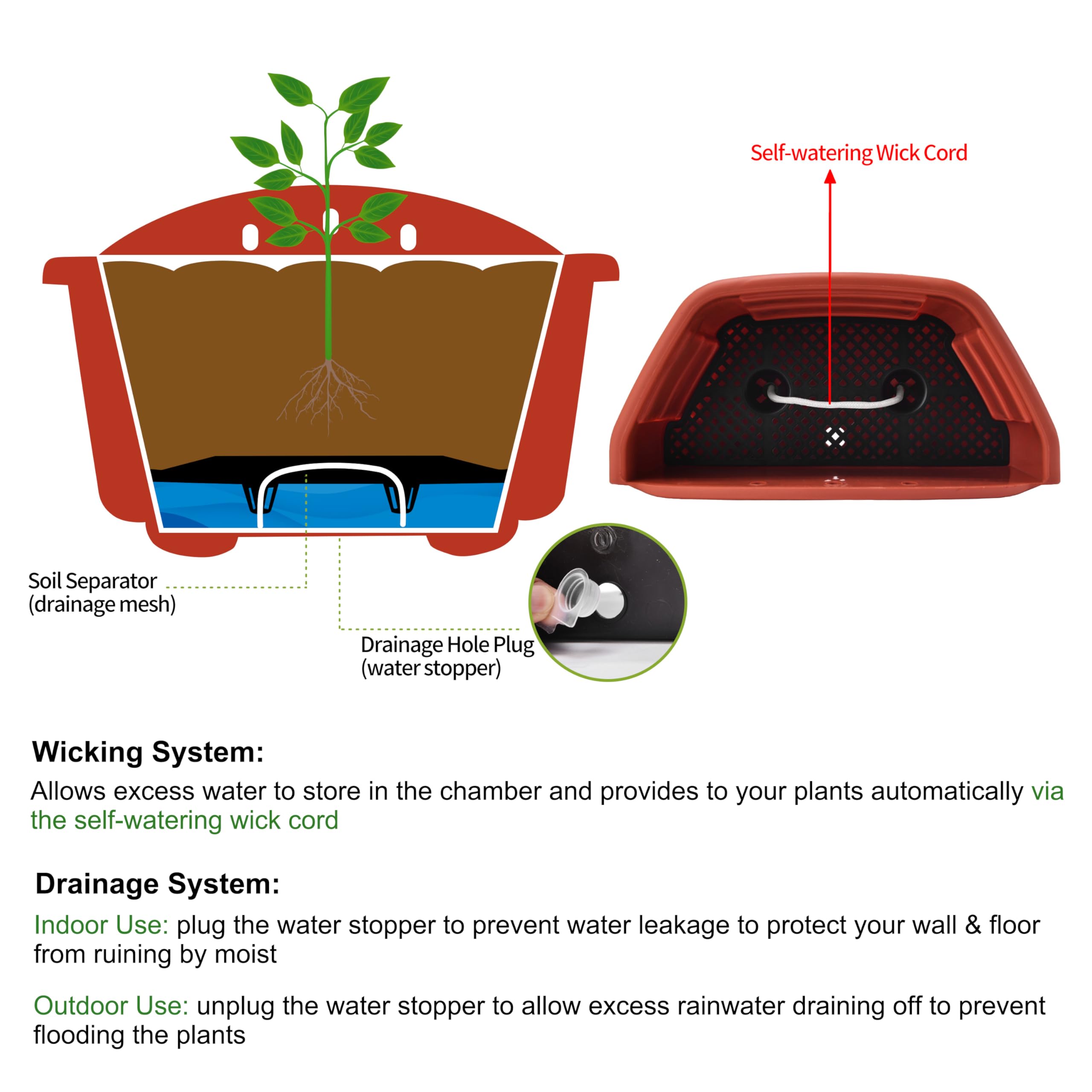 Installation of ORIMERC 9.8 inch hanging planter with S-hooks