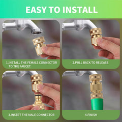 Installation of PELTEFLU quick connect on a garden hose