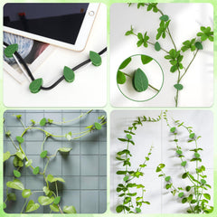 Installation of Pwfkgo Plant Clips on a wall with vines