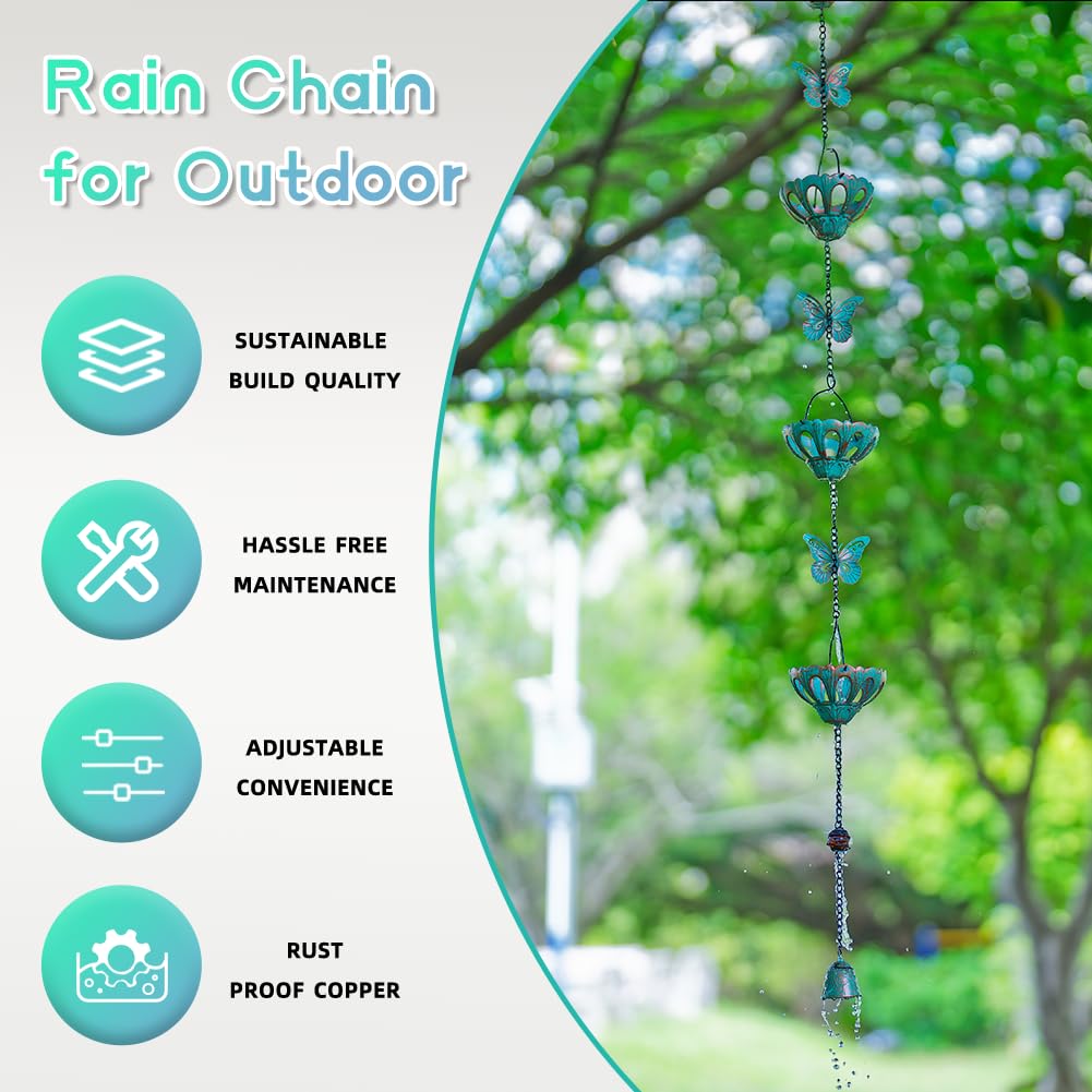 Installation of Qipade rain chain under eaves