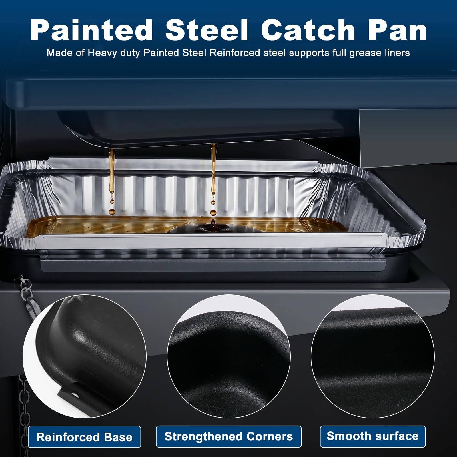 Installation of QuliMetal grease catch pan in Weber grill