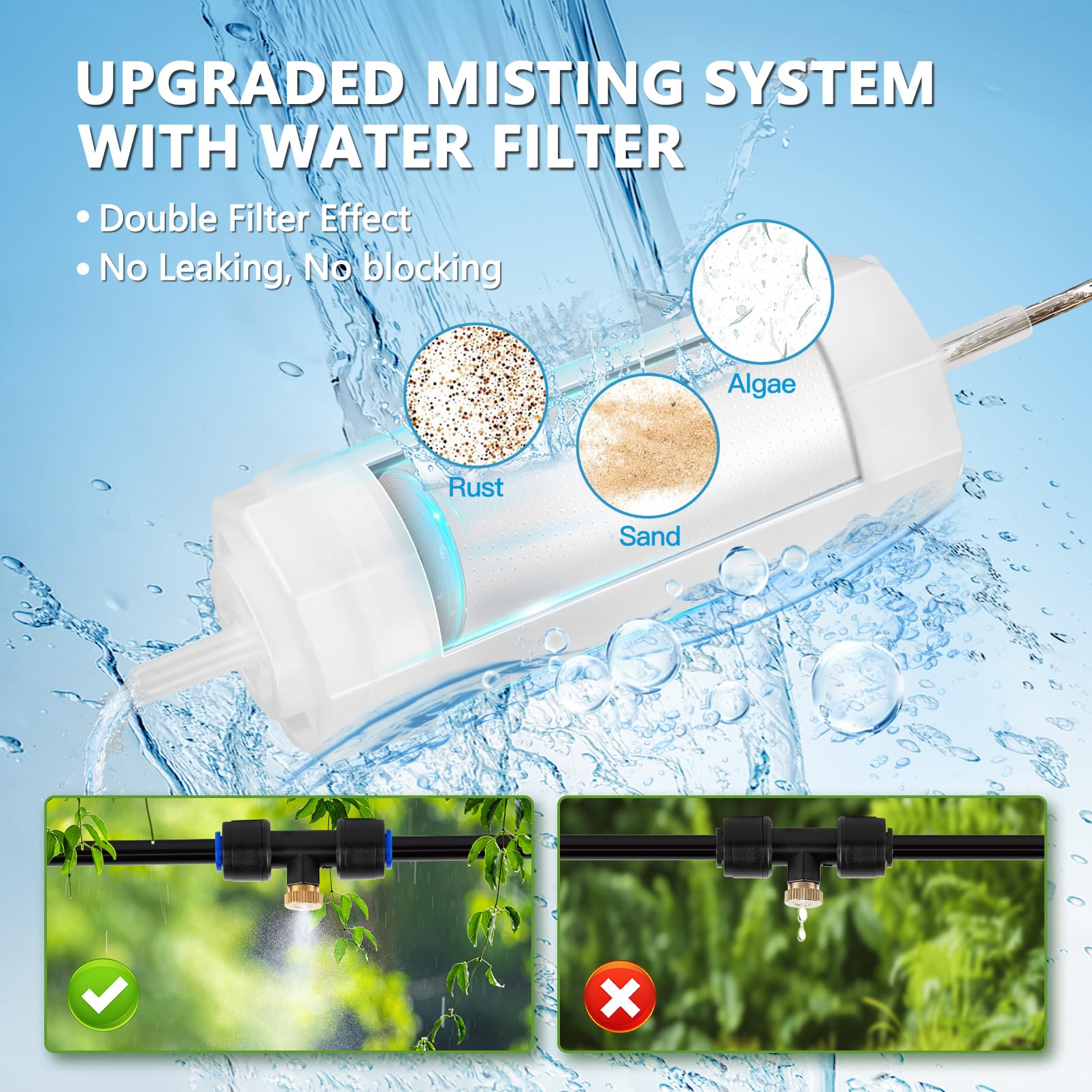 Installation of Rafow patio misters in a garden