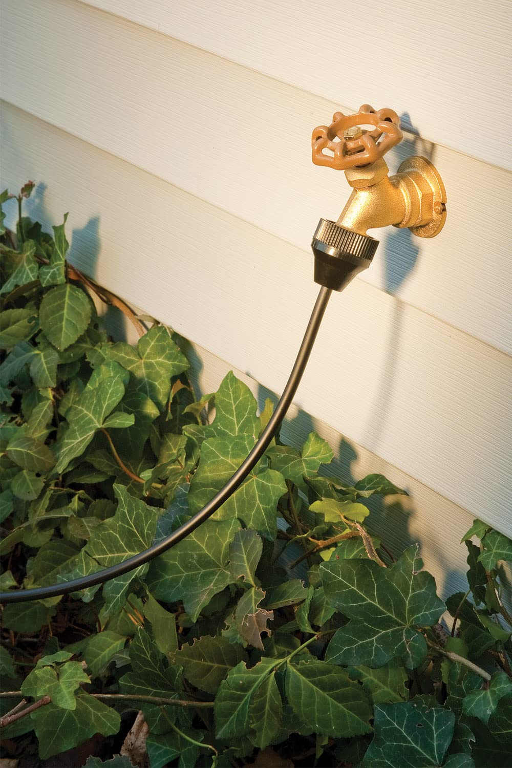 Installation of Rain Bird drip irrigation in a garden