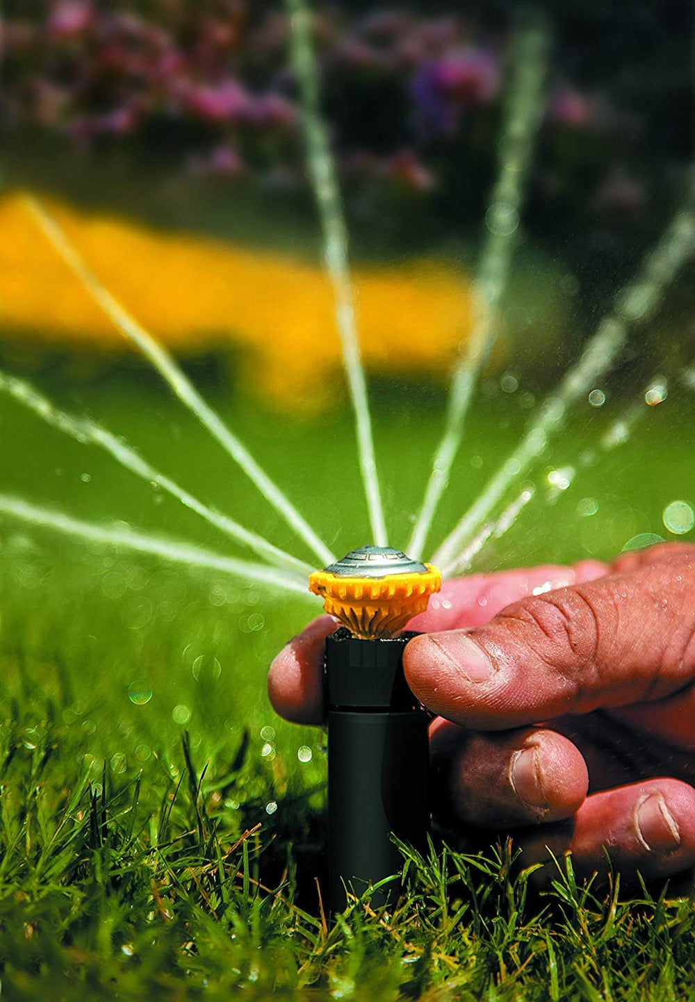 Installation of Rain Bird Pro Rotary Sprinkler in a garden