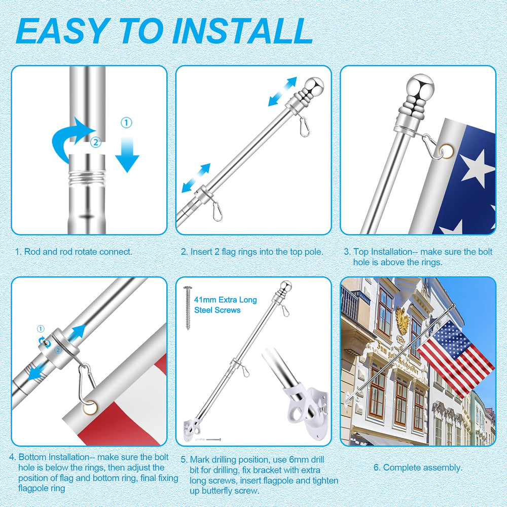 Installation of REERON flag pole on a porch