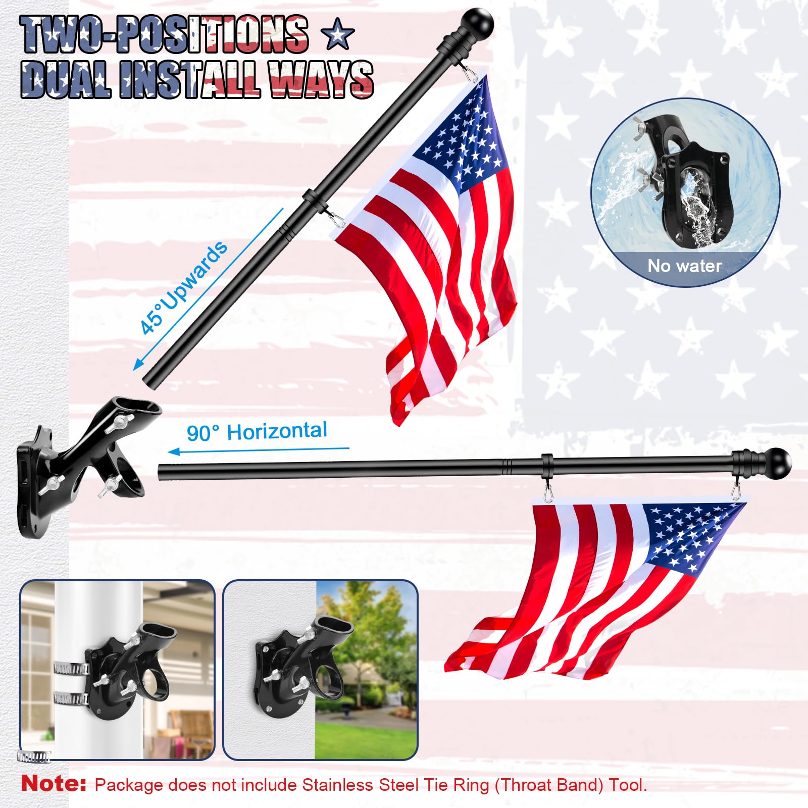 Installation of REERON flag pole on wall