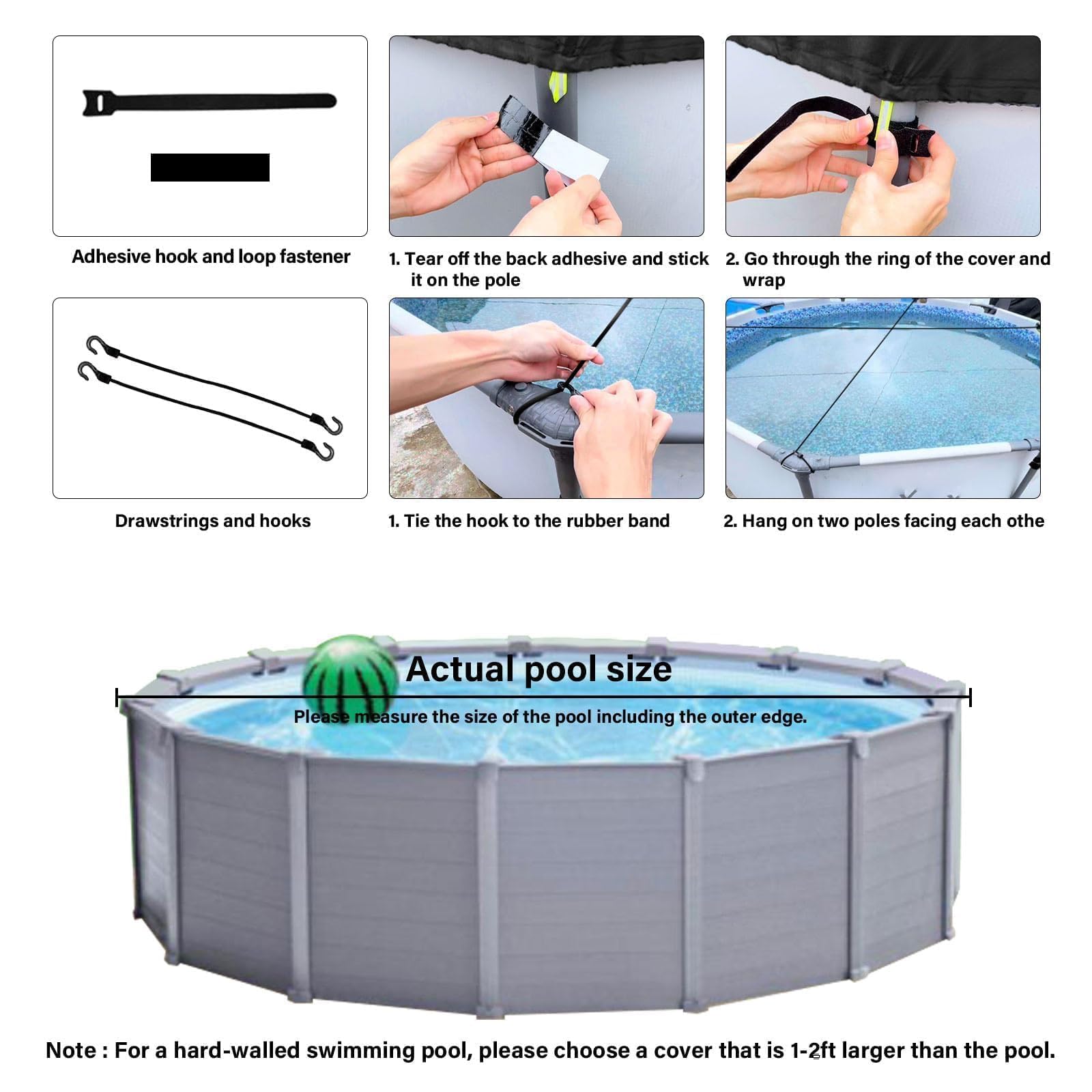 Installation of Safana 16FT Round Pool Cover on a swimming pool