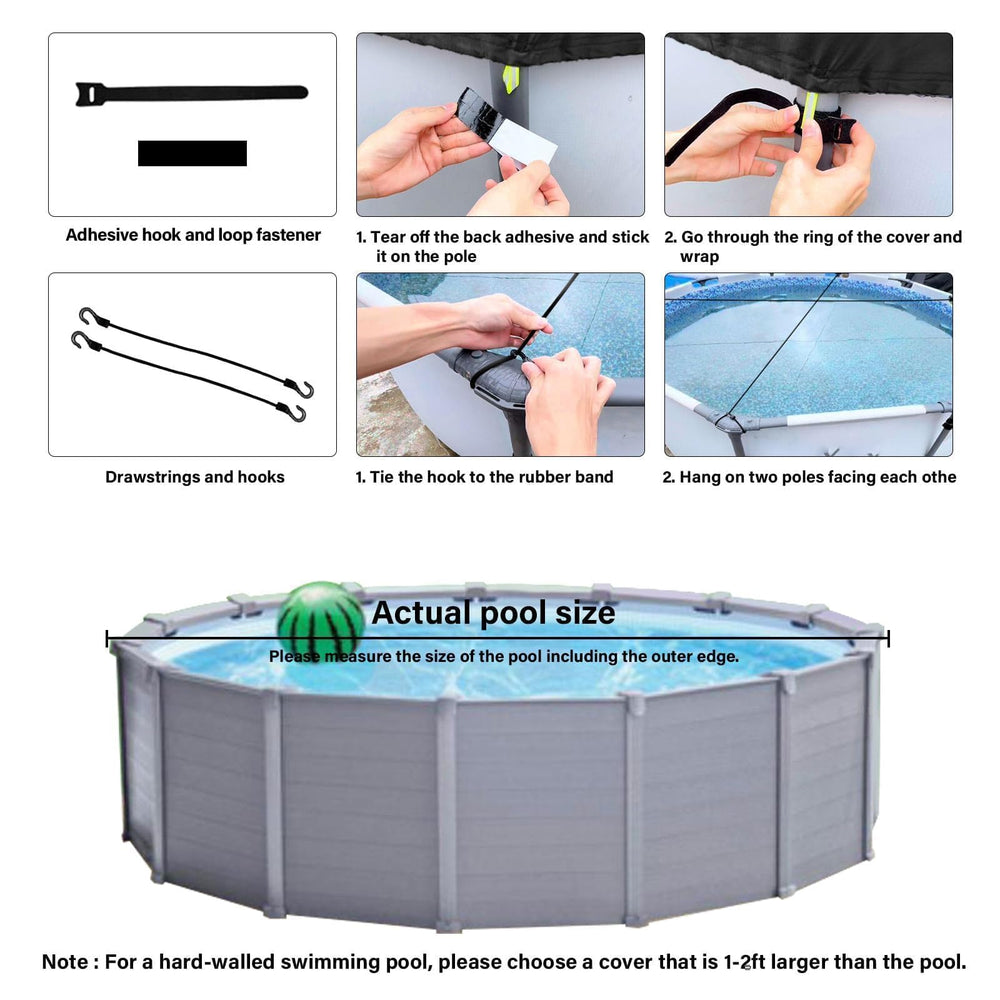 Installation of Safana 16FT Round Pool Cover on a swimming pool
