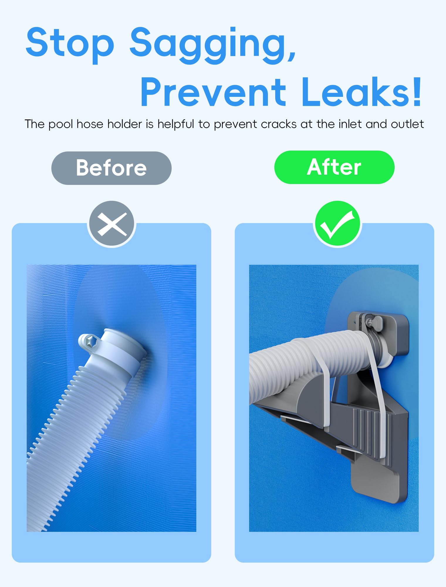 Installation of SHAPON pool pipe holder on outlet