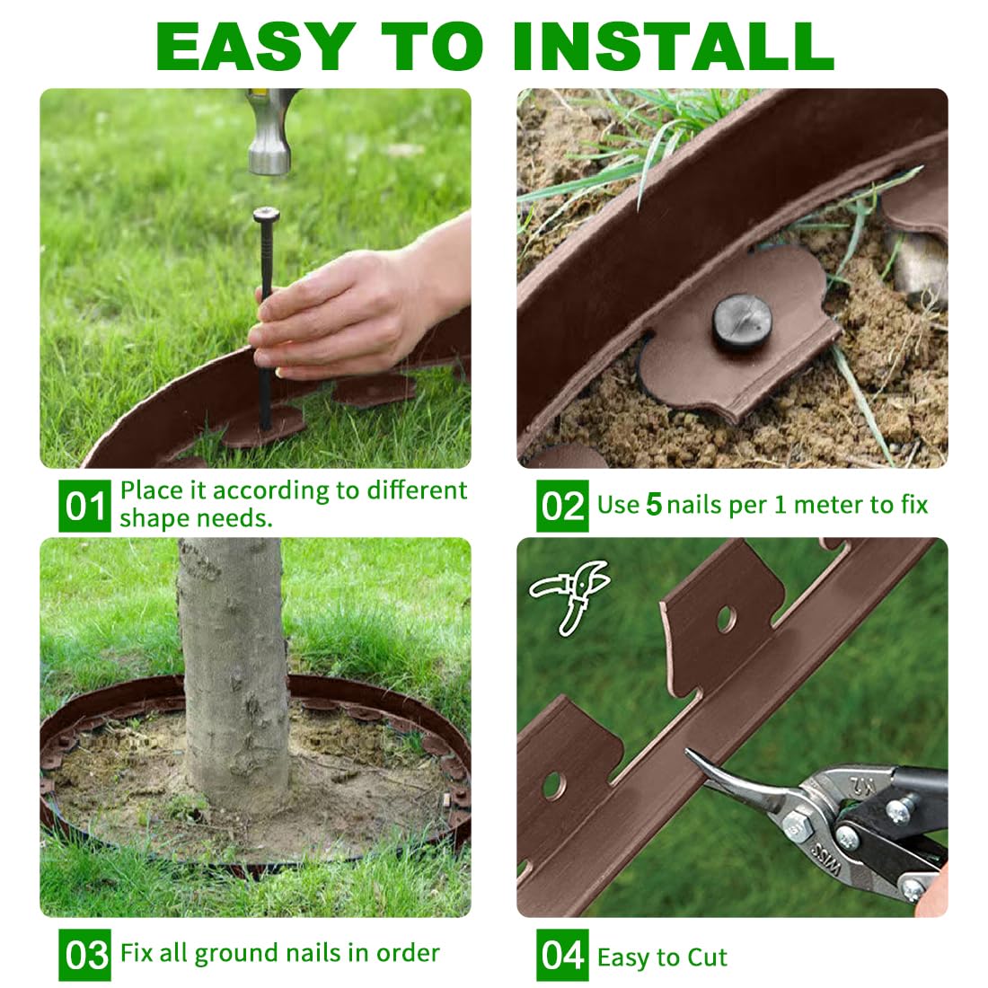 Installation of shsyue garden edging in a flower bed