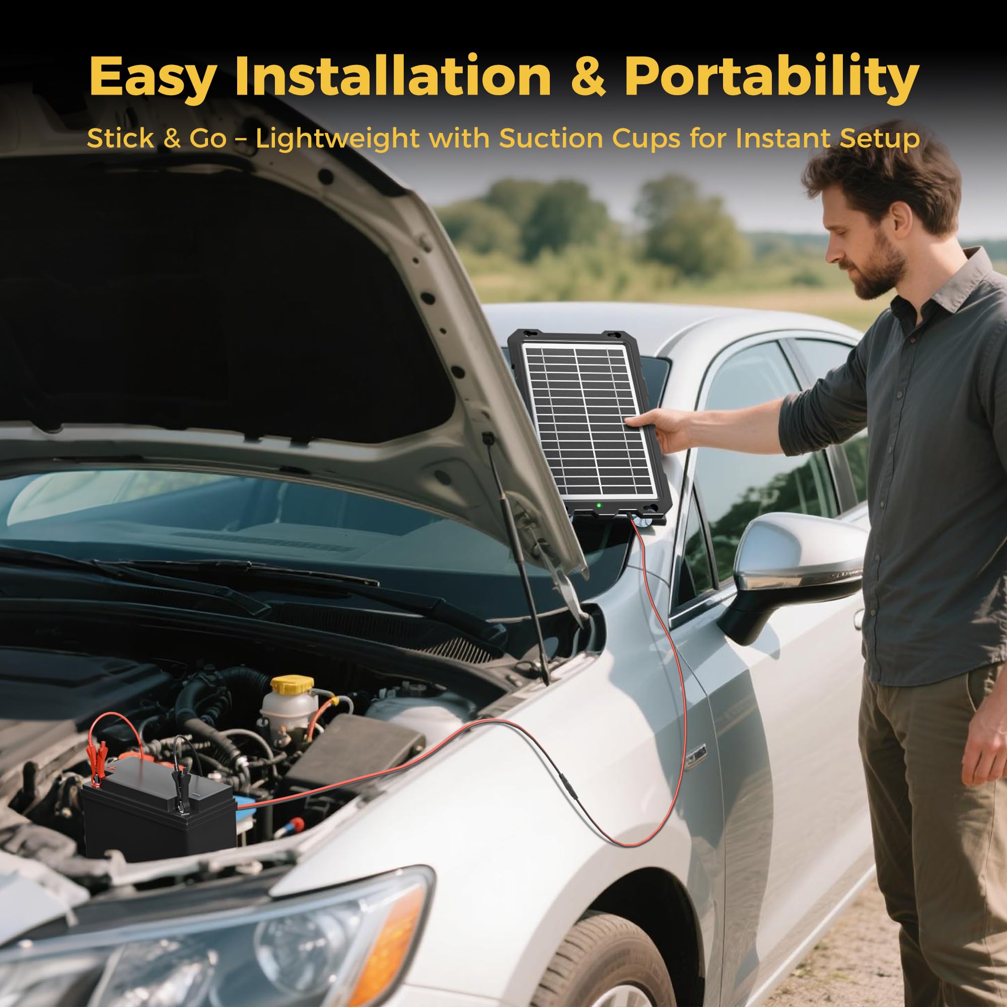 Installation of SUNAPEX charger on car window