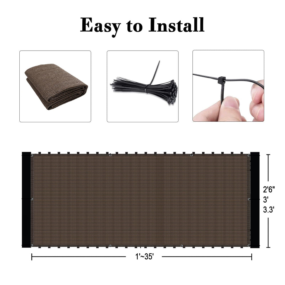 Installation of SUNLAX privacy screen with zip ties