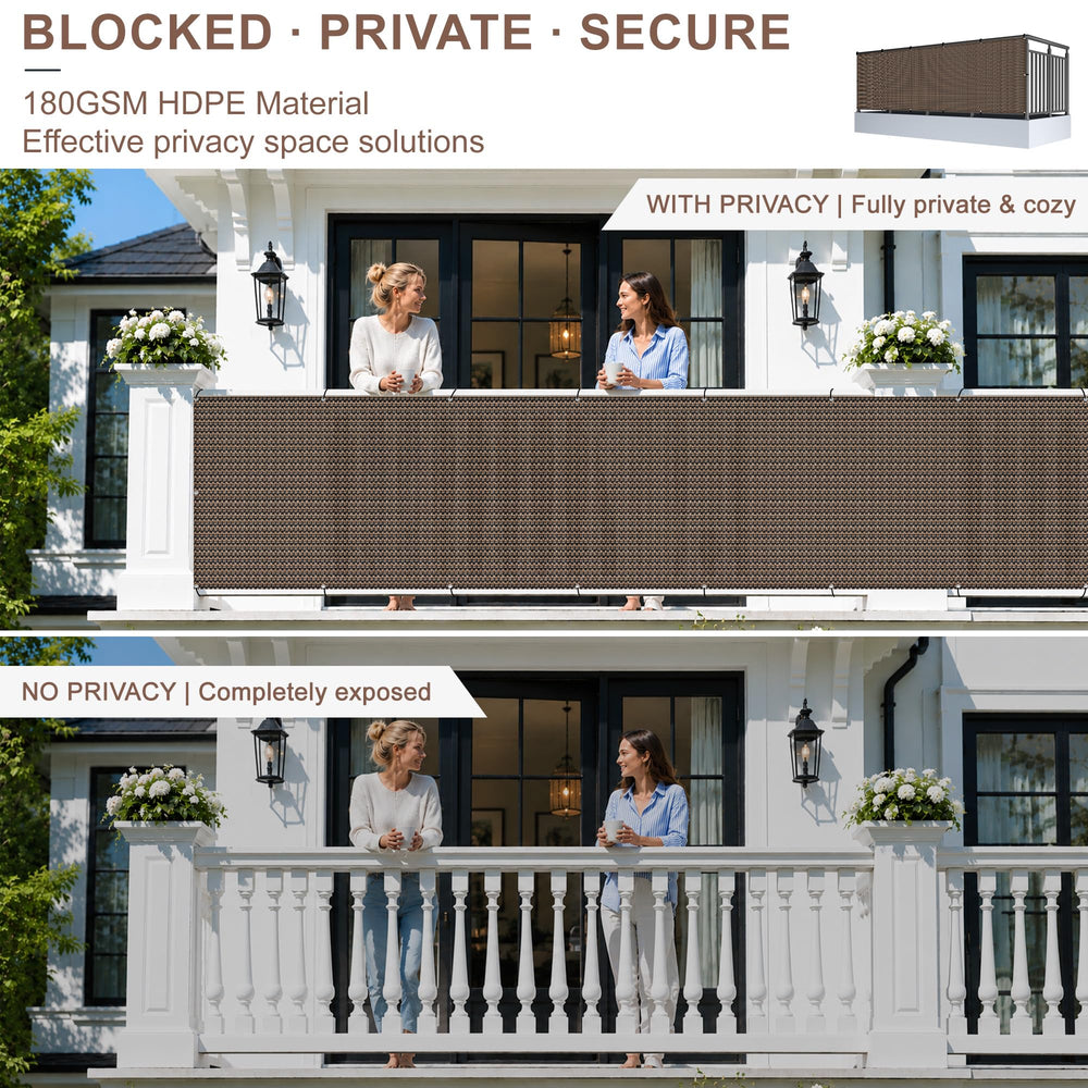 Installation of SUNNY GUARD balcony privacy screen with zip ties