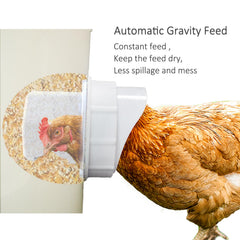 Installation of Suplklz chicken feeder port on a bucket