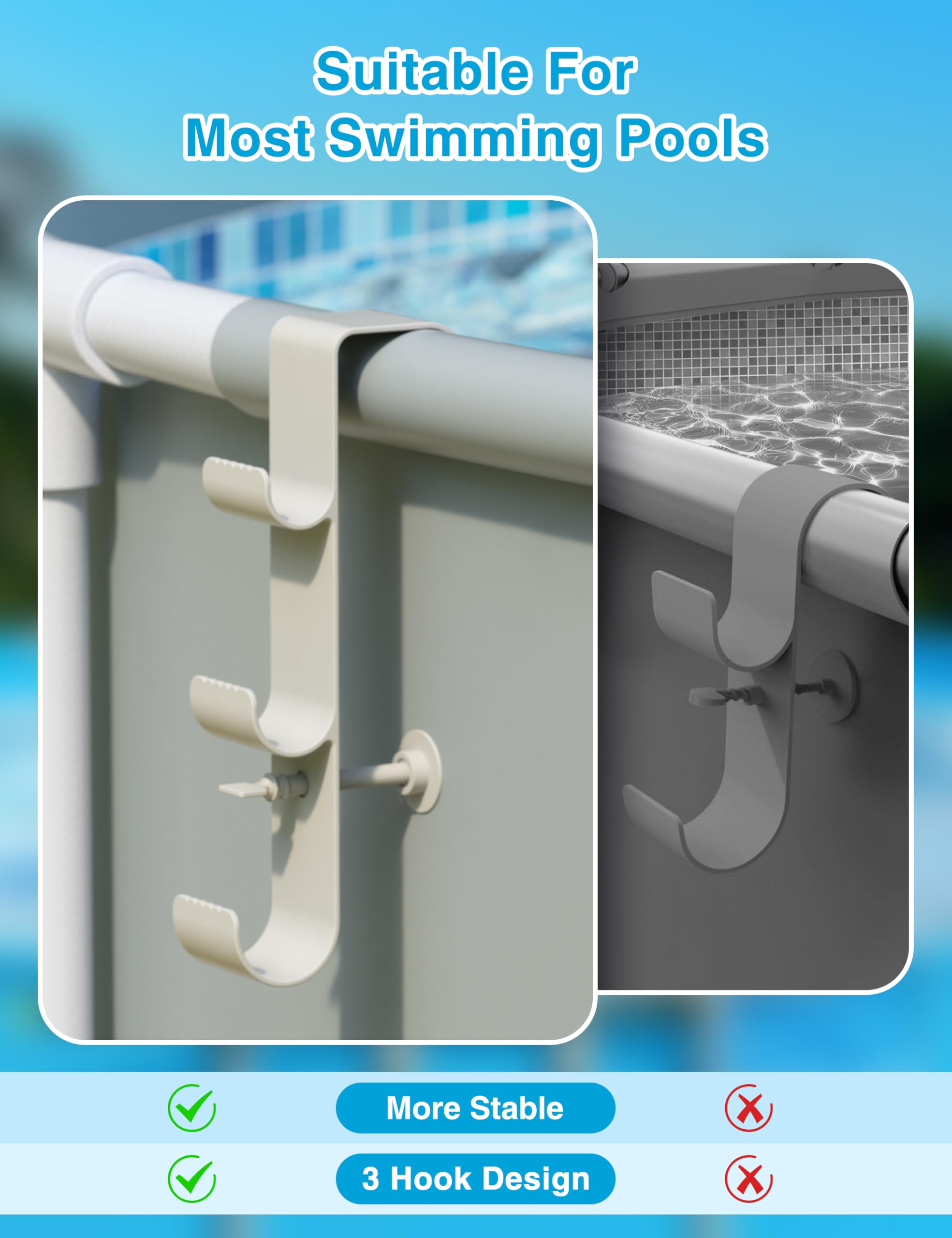 Installation of the POOLHOUR Pool Pole Hanger in progress
